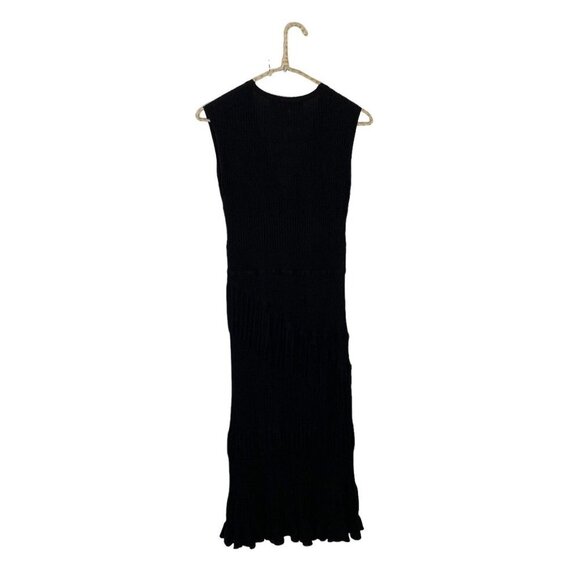Anthropologie Sparrow Marilyn Black Knit Pullover Textured Midi Dress Xsmall - Picture 3 of 5